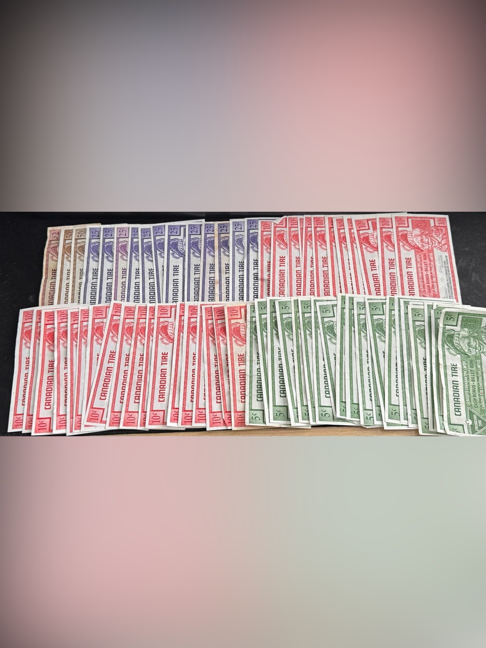 Huge Canadian Tire Money Bulk Lot - Large Stack of 5¢, 10¢ & 25¢ Notes